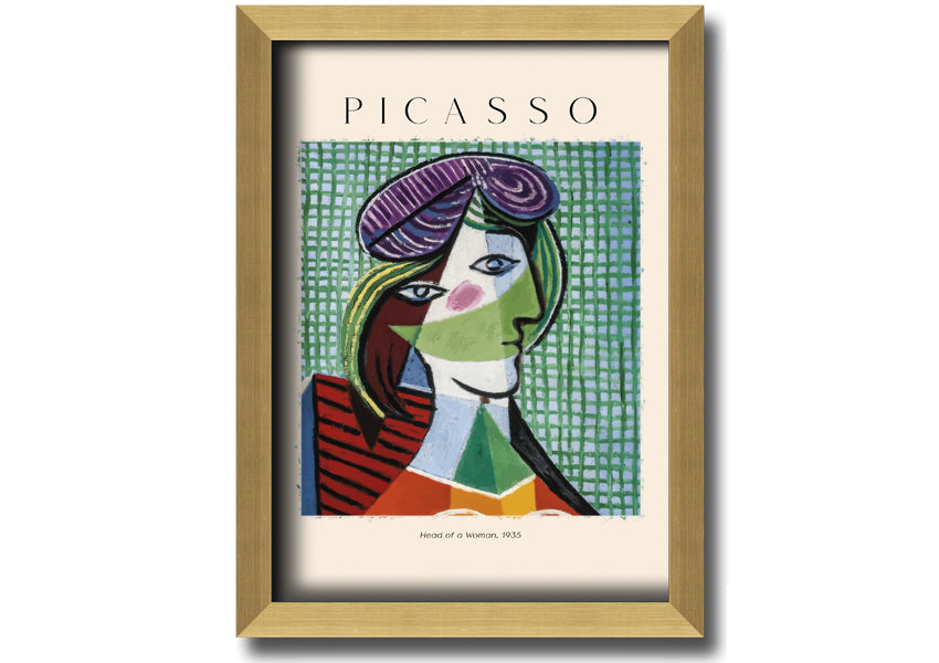 Head Of A Woman, 1935 by Picasso, printed on coated polyester canvas, mounted on a 44mm box frame, ready to hang.